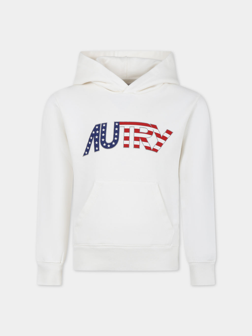 White hoodie for kids with logo